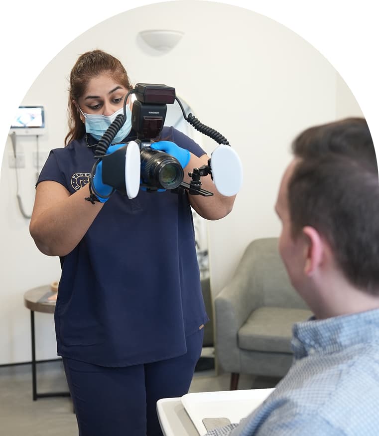 Clinical dental photography during a smile design appointment