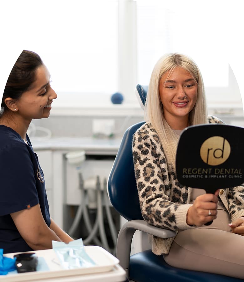 Regent Dental clinician discussing clear aligner treatment with a patient