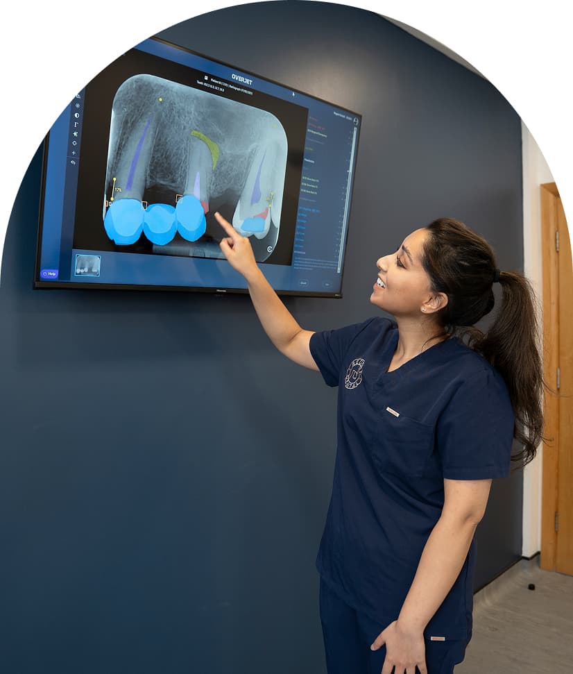 Regent Dental clinician explaining a dental X-ray to a patient