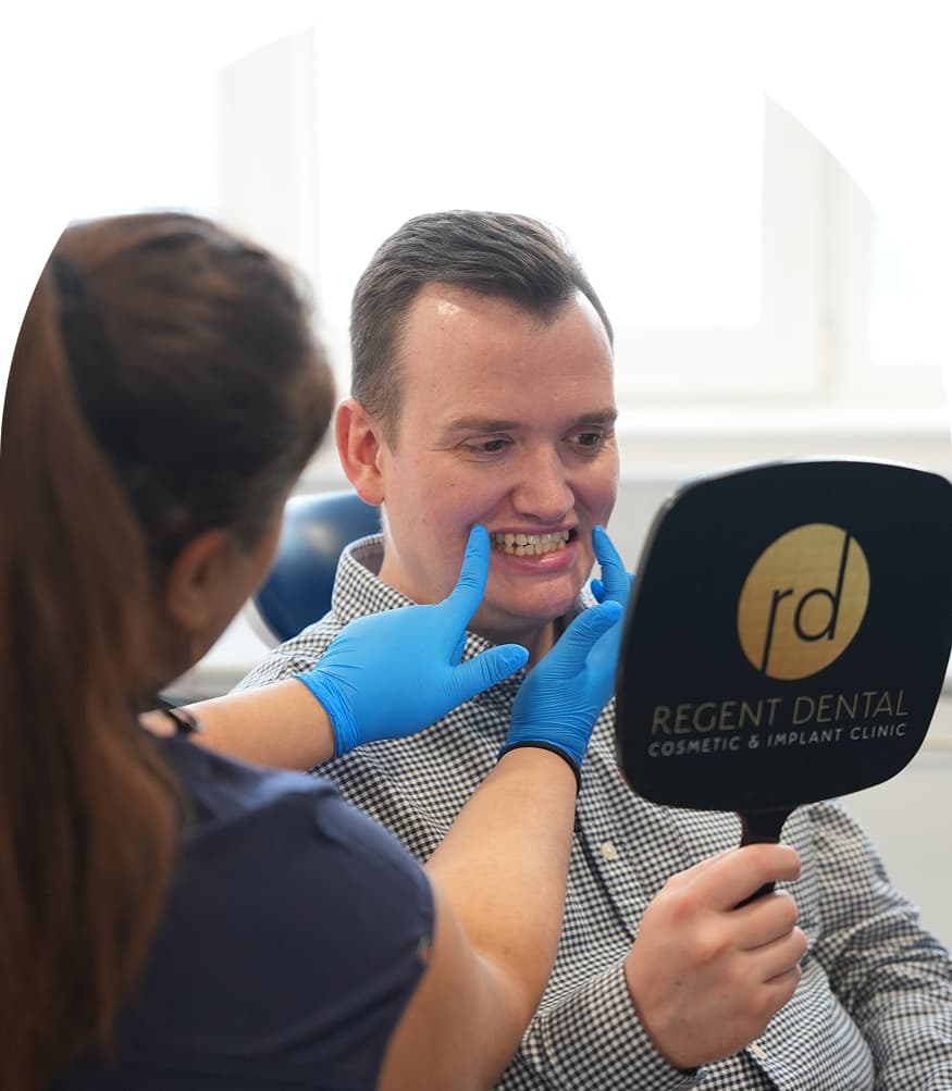 Patient reviewing smile design with a Regent Dental clinician